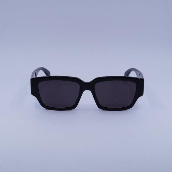 Alexander McQueen AM0329S 002 Sunglasses Black Square Frame, Grey Lenses